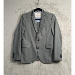 ZARA Man Gray Blazer Sportcoat Size 42R Sharkskin Pattern Jacket